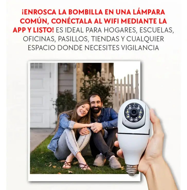 Cámara de vigilancia con bombilla 👉 Tu hogar seguro, tú tranquilo siempre