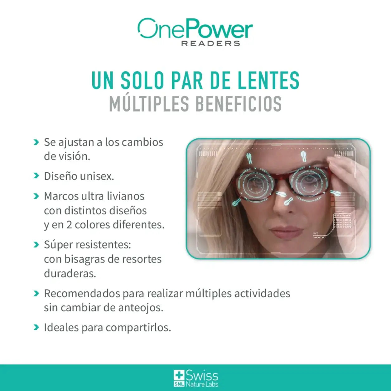 One Power - Lentes que se gradúan solos según lo que lees