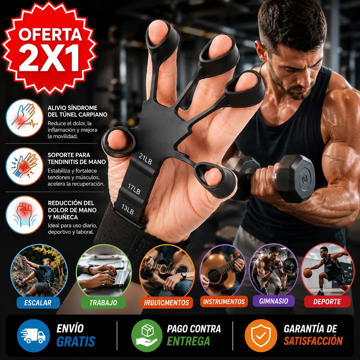 GripForce Pro - Recupera la fuerza de tu mano en semanas