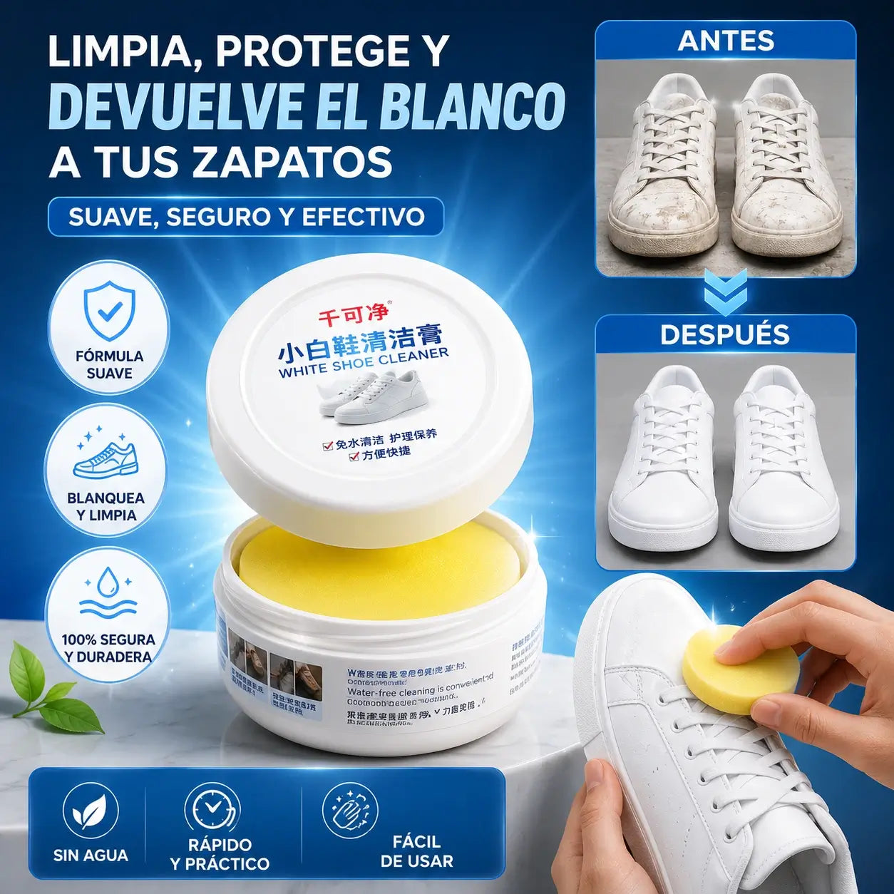 WhiteRevive - Borra las manchas sin arruinar tus zapatillas