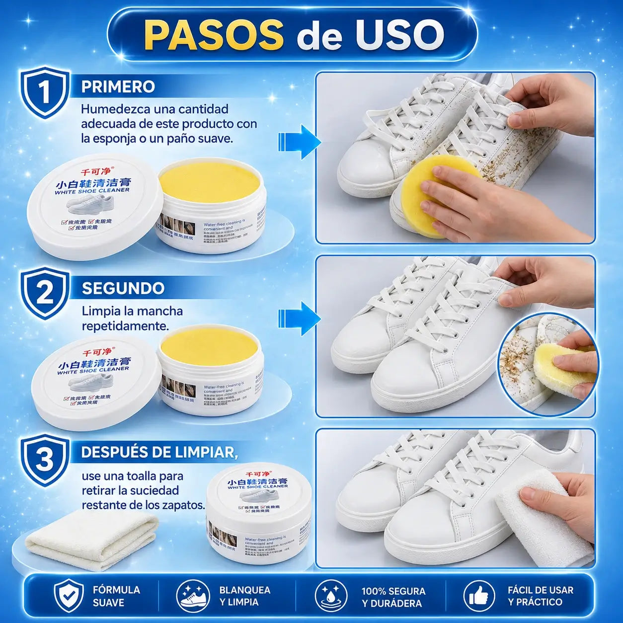 WhiteRevive - Borra las manchas sin arruinar tus zapatillas