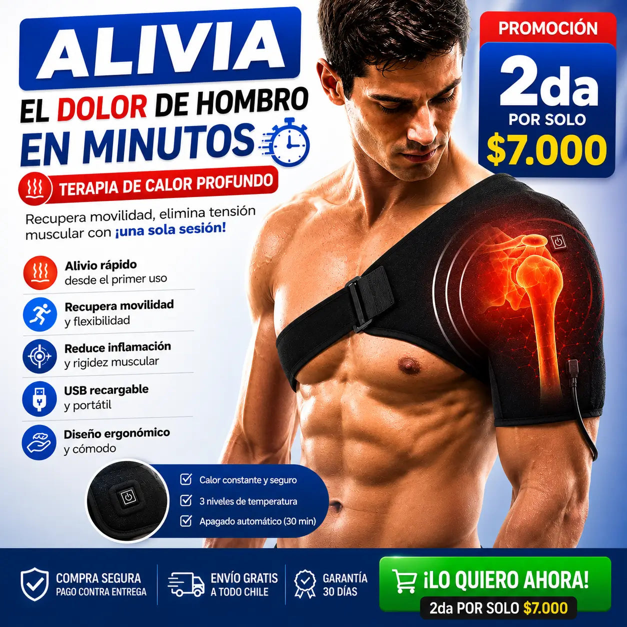 ThermoFlex Hombro - Calor preciso donde más duele