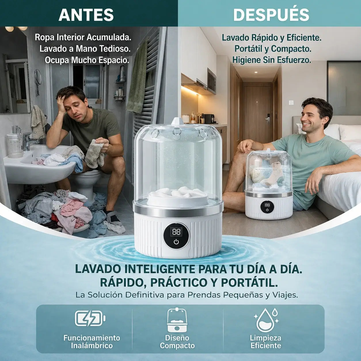 MiniClean – La lavadora compacta que cabe en tu maleta