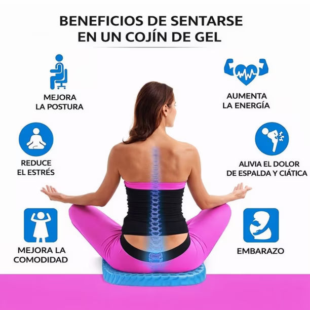 Cojín De Gel Flexible ✅ Soporte real para largas jornadas