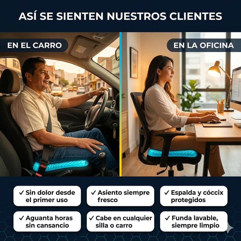 Cojín De Gel Flexible ✅ Soporte real para largas jornadas