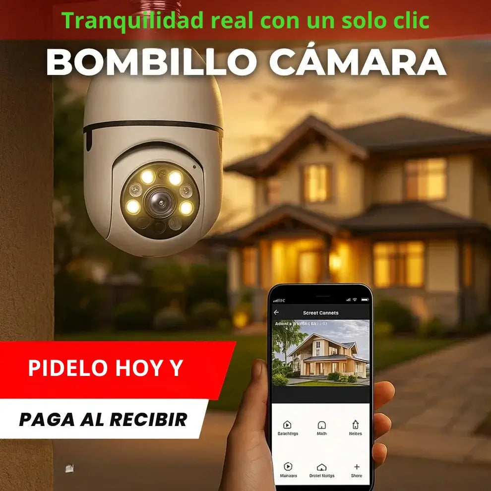 Cámara de vigilancia con bombilla 👉 Tu hogar seguro, tú tranquilo siempre