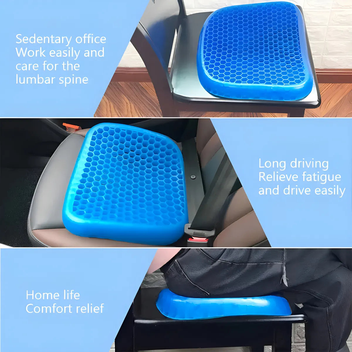 Cojín De Gel Flexible ✅ Soporte real para largas jornadas