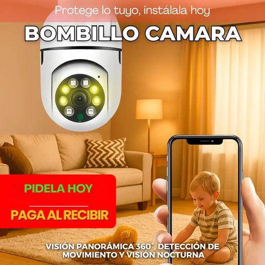 Cámara de vigilancia con bombilla 👉 Tu hogar seguro, tú tranquilo siempre