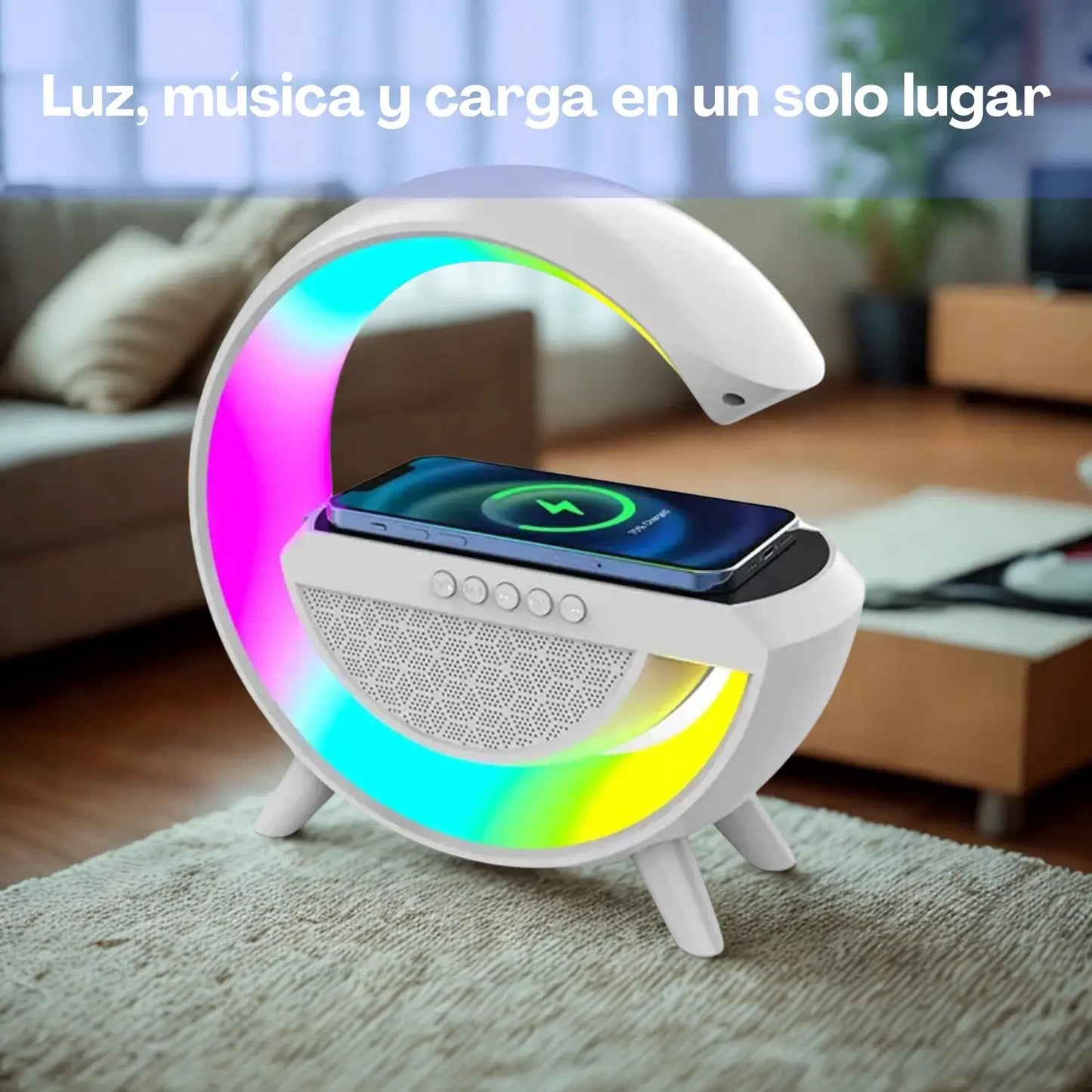 Parlante Cargador Inalámbrico Lampara ✨ Tu escritorio, más inteligente hoy