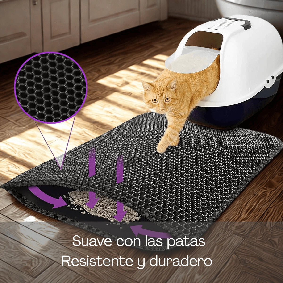 Alfombra Atrapa Arena De Gatos - Hogar ordenado, gato feliz, tú más tranquilo.