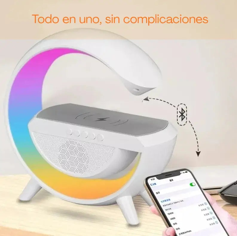 Parlante Cargador Inalámbrico Lampara ✨ Tu escritorio, más inteligente hoy