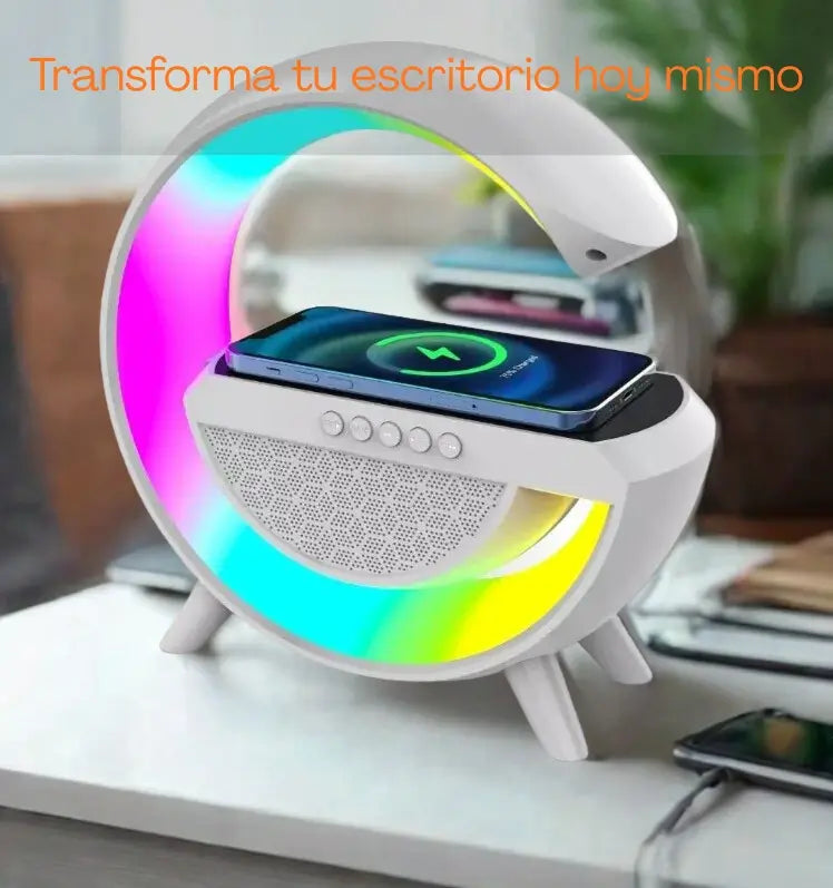 Parlante Cargador Inalámbrico Lampara ✨ Tu escritorio, más inteligente hoy